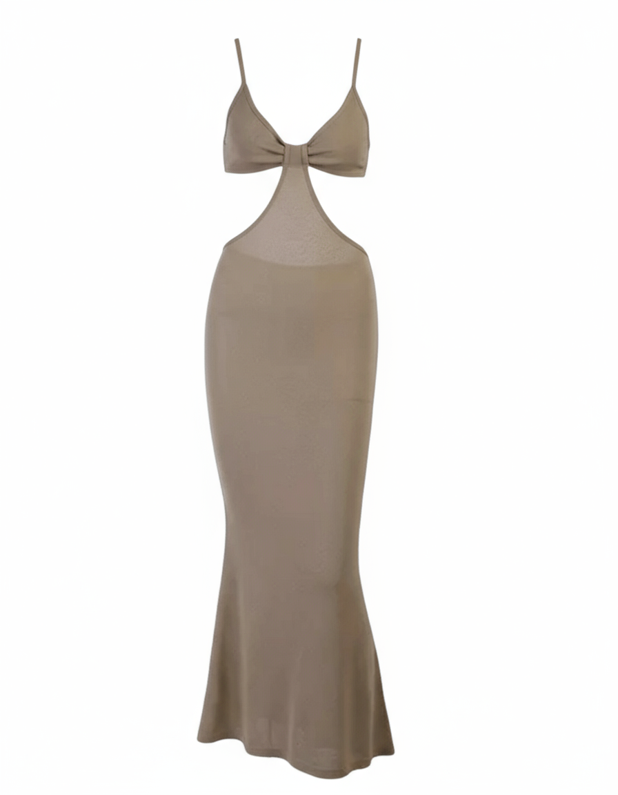 Brunch Cutout Maxi Dress - Khaki