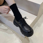 Chunky Sole Leather Loafers