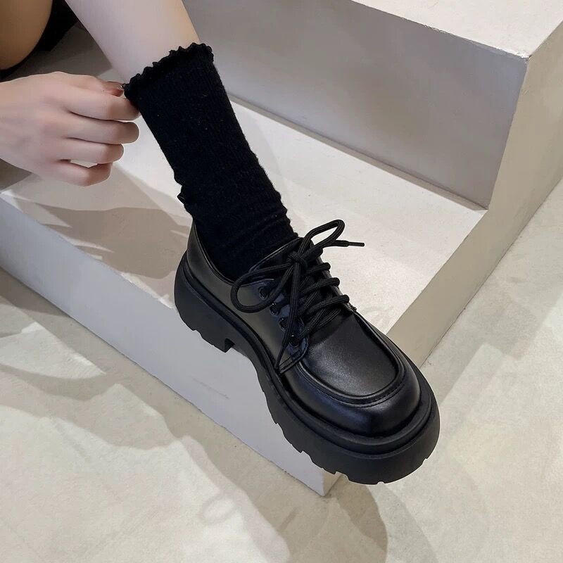 Chunky Sole Leather Loafers
