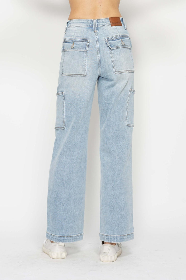 High Waist Straight Cargo Jeans