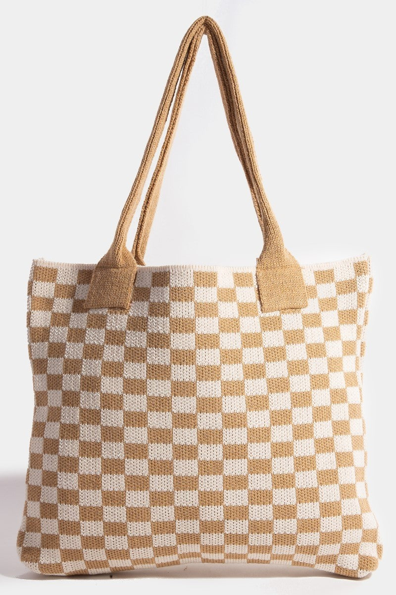 Checkered Pattern Tote Bag