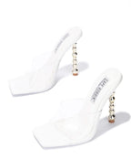 Cabo White Clear Heels , Size 6.5 - 7Kouture