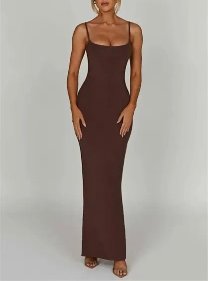 Chocolate Cami Maxi Bodycon Dress