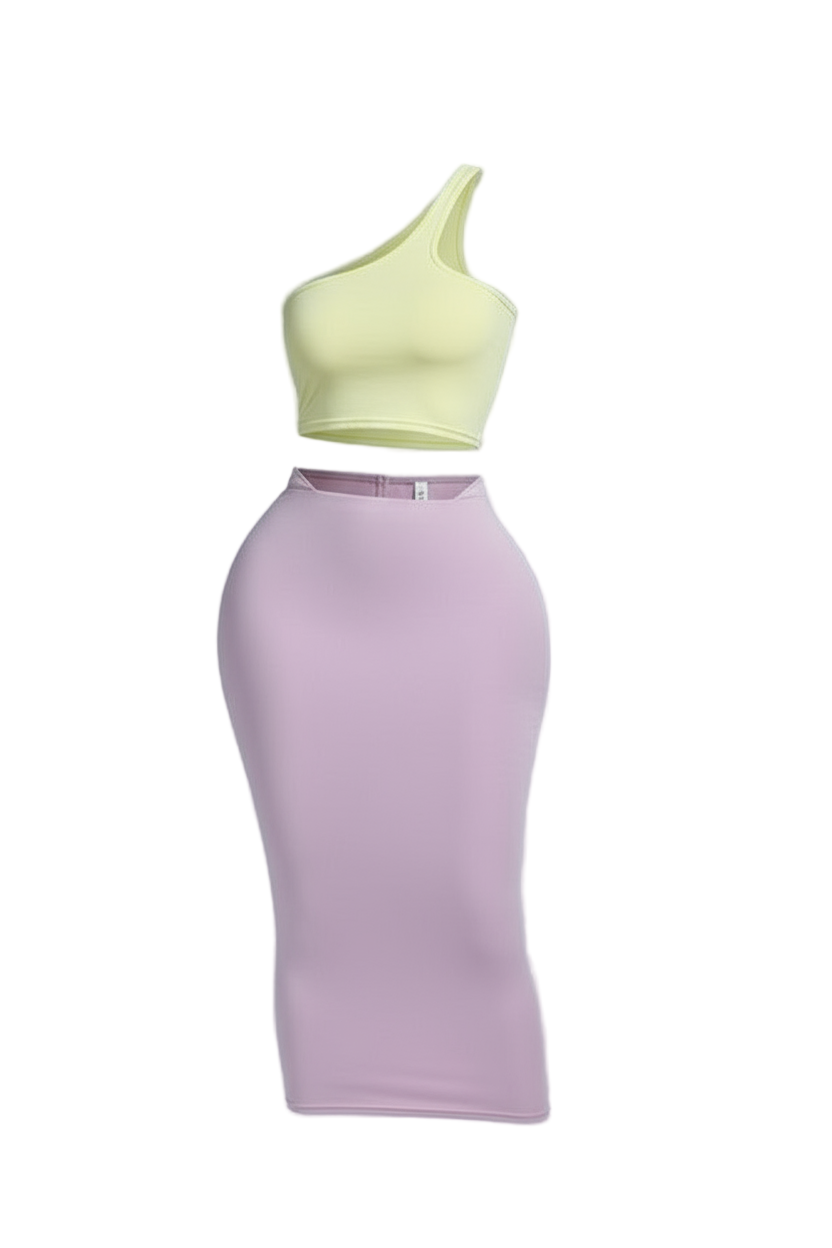 Color Block Skirt Set