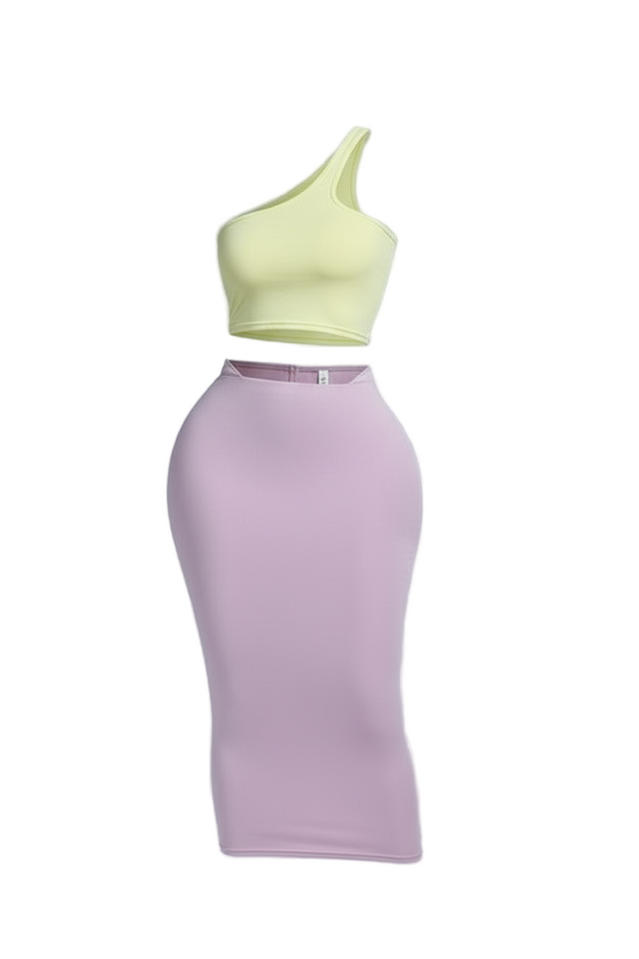 Color Block Skirt Set