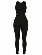 Comfort Ribbed 2 Piece Pants Set, Black