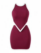 Contrast Hem Bodycon Skirt Set