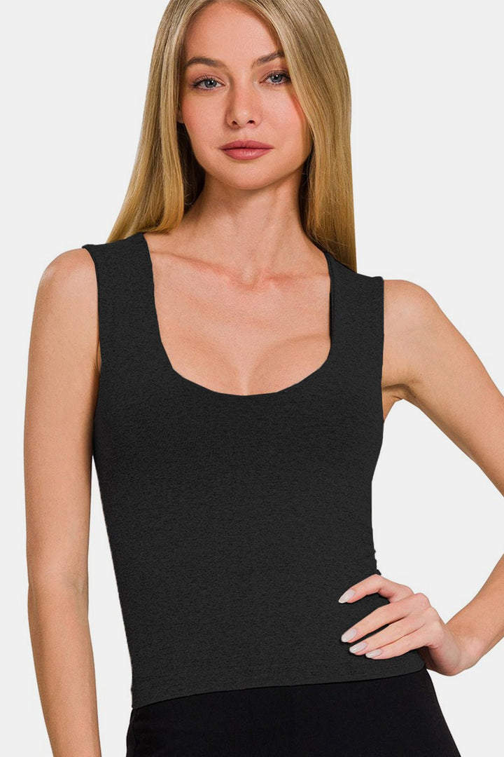 Cropped Padded Seamless Tank