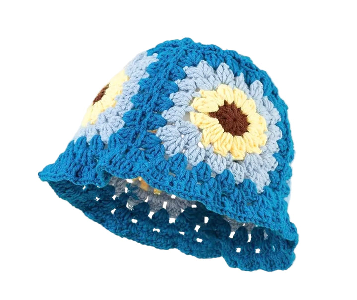Crotchet Bucket Hat, Blue