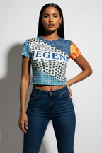Designer Print Crop Top
