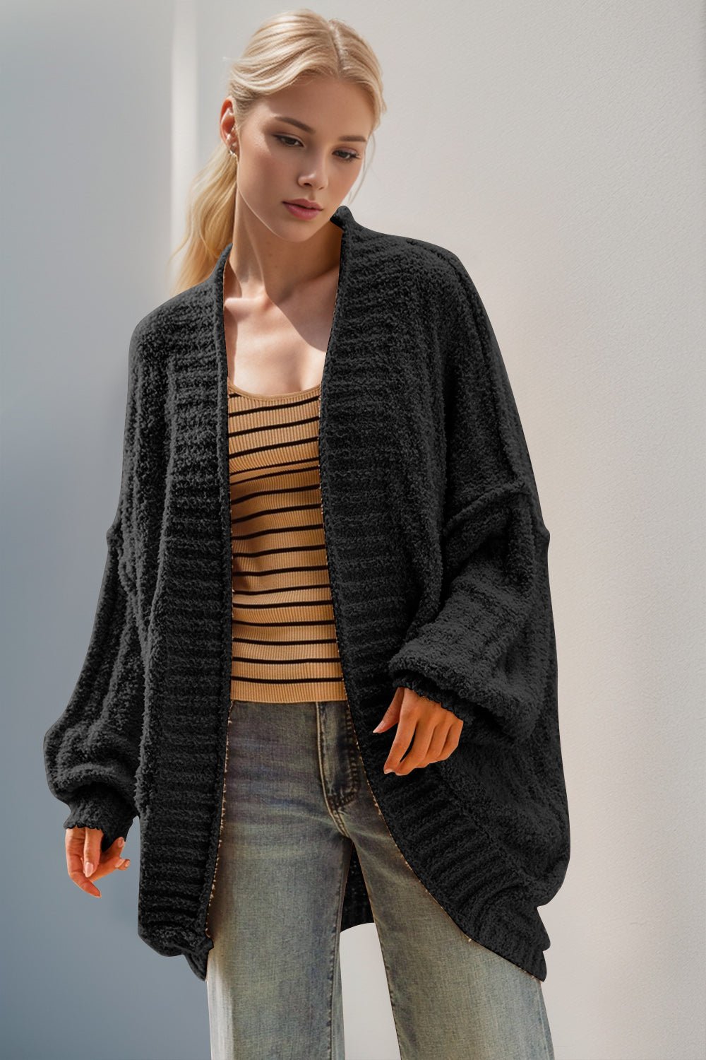 Open Front Long Sleeve Cardigan