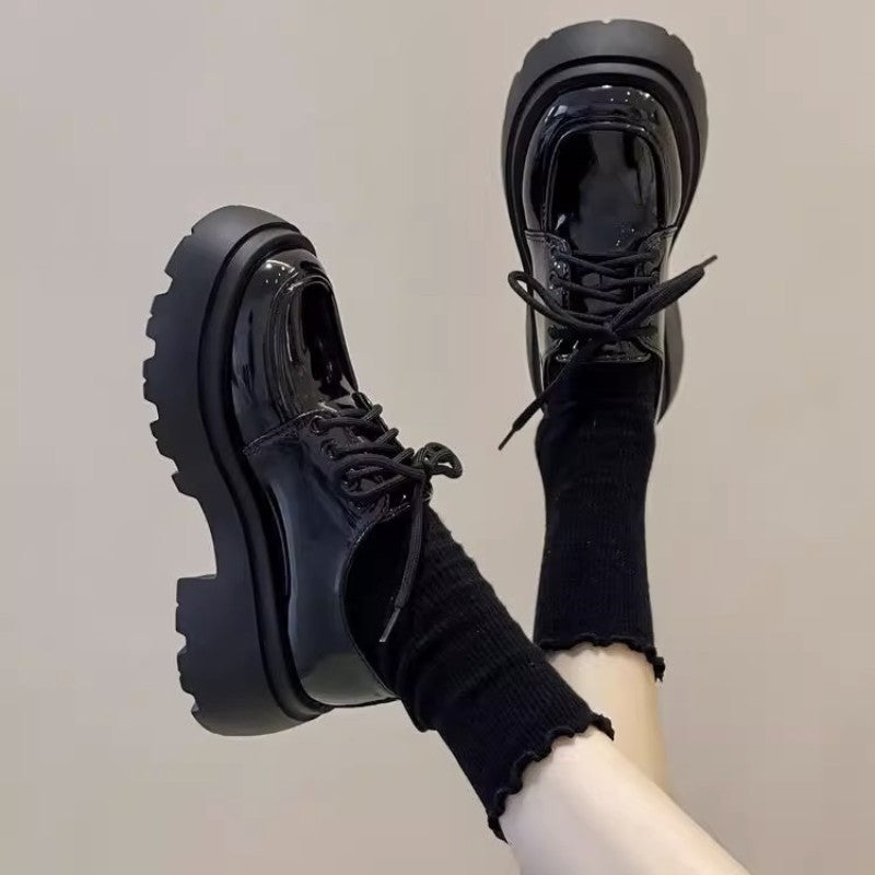 Chunky Sole Leather Loafers