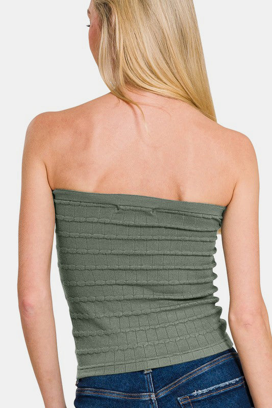 Ruched Twisted Sweetheart Neck Top