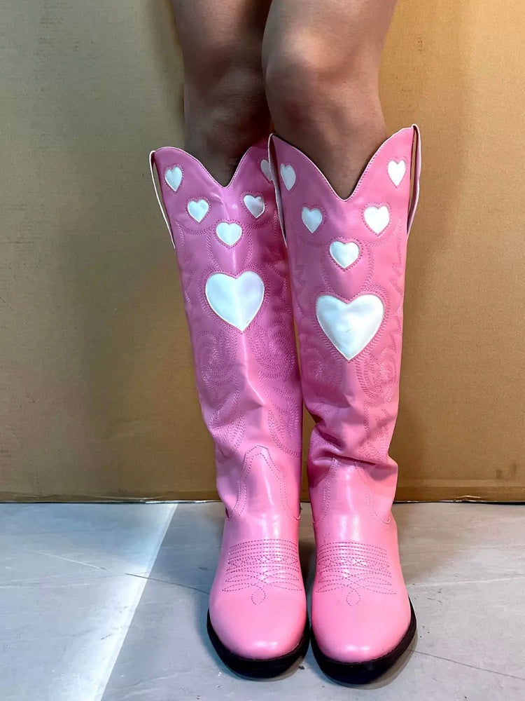 Retro Cowboy Heart Western Boots