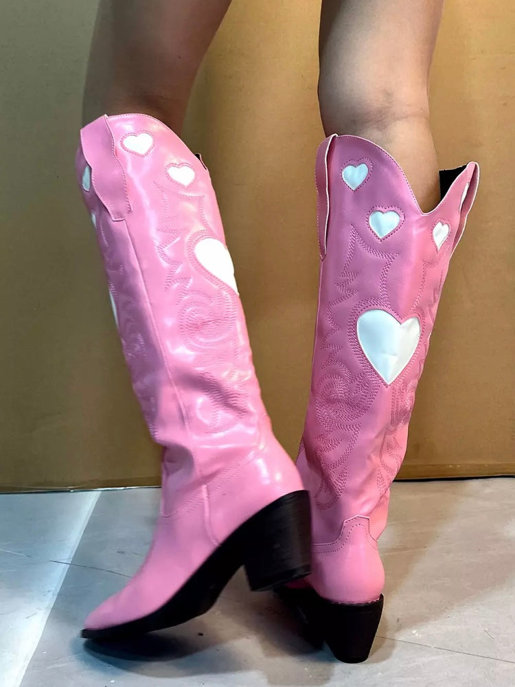 Retro Cowboy Heart Western Boots