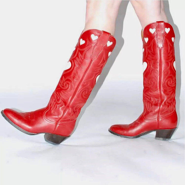 Retro Cowboy Heart Western Boots