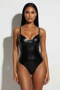 Faux Leather Bodysuit
