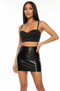 Faux Leather Mini Skirt - 7Kouture