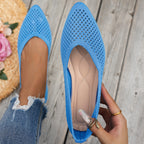 Women's Pointed Toe Flyknit Slip-On Loafers