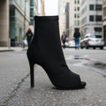 Peep Toe Pointed Stiletto Ankle Boots Women