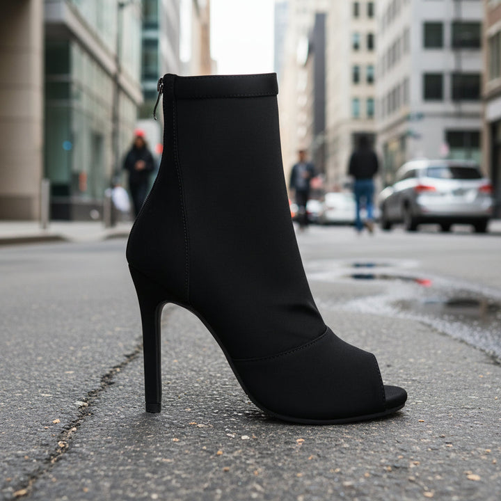 Peep Toe Pointed Stiletto Ankle Boots Women