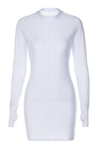 Finger Cuff Bodycon Mini Dress, White