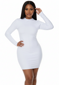 Finger Cuff Bodycon Mini Dress, White