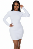 Finger Cuff Bodycon Mini Dress, White