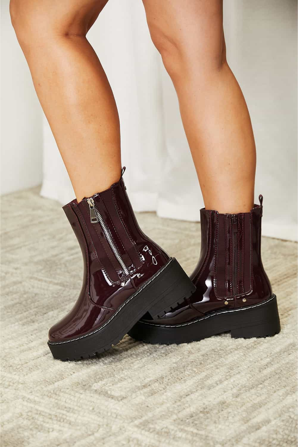 Zip Platform Boots