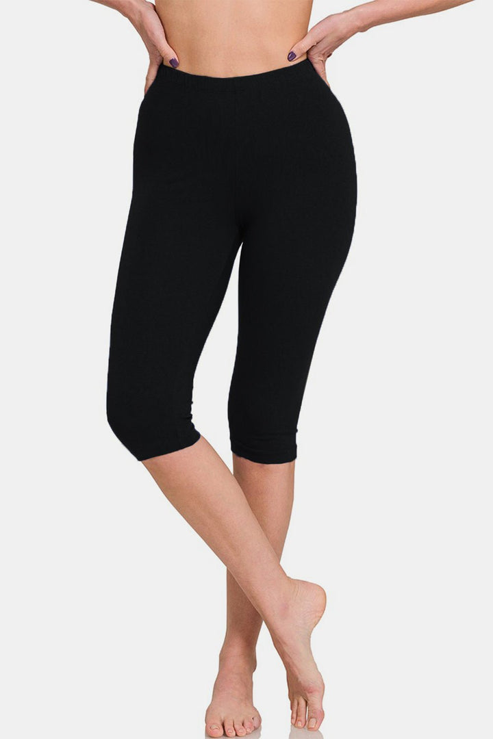 Full Size High Waist Capris