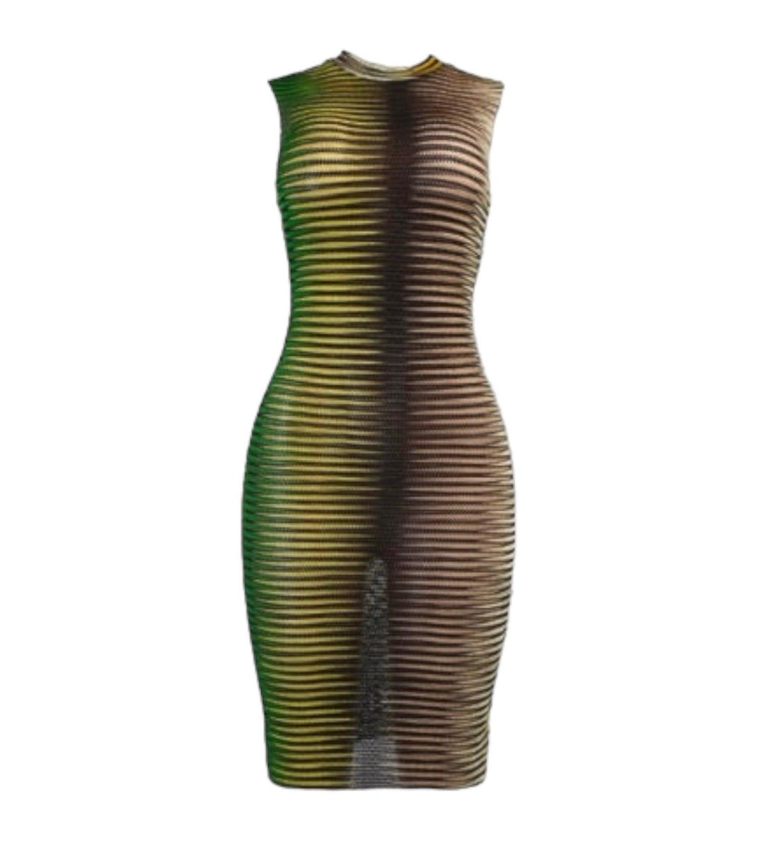 Maneater Ombre Mini Mesh Bodycon Dress - Green - 7Kouture