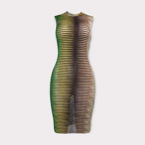 Maneater Ombre Mini Mesh Bodycon Dress - Green - 7Kouture