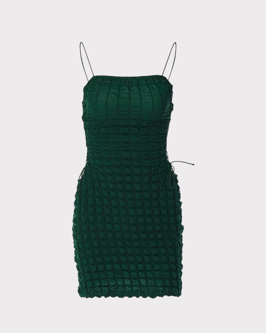 Green Popcorn Bodycon Mini Dress - 7Kouture