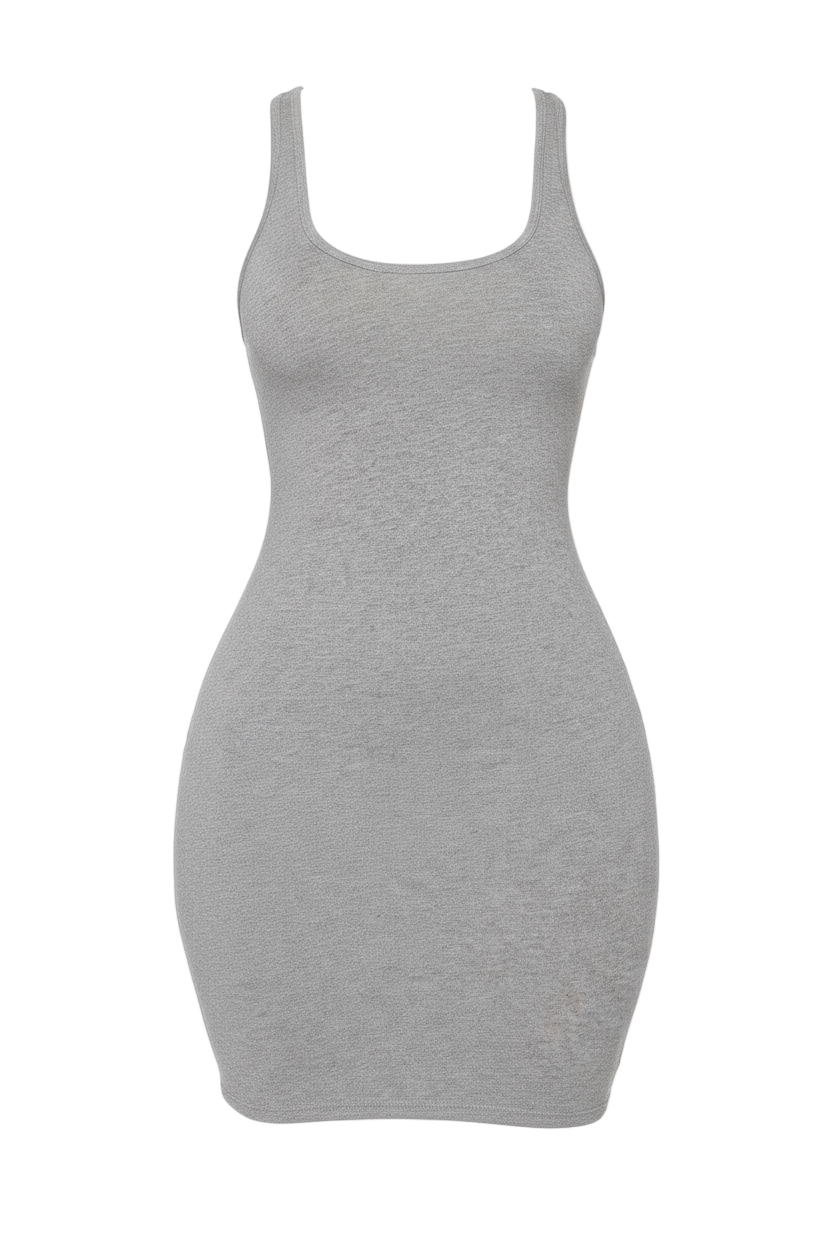 Off-Duty Essential Heather-Gray Jersey Mini Dress