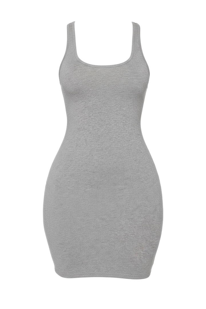 Jersey Knit Tank Dress - Grey