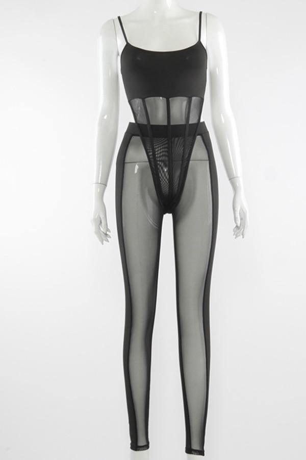 Mesh Bodysuit and Leggings Set - 7Kouture