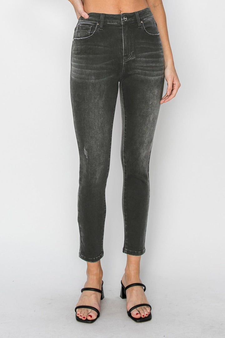 High Rise Ankle Skinny Jeans