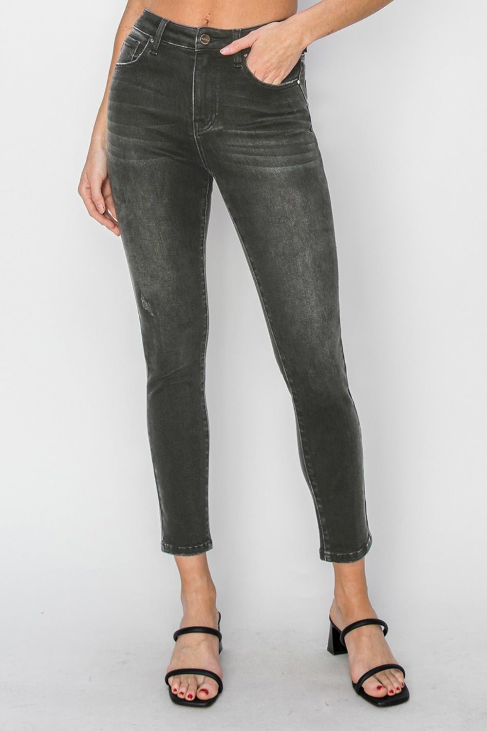 High Rise Ankle Skinny Jeans