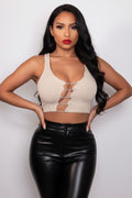 Hollow out rhinestone crop top - 7Kouture