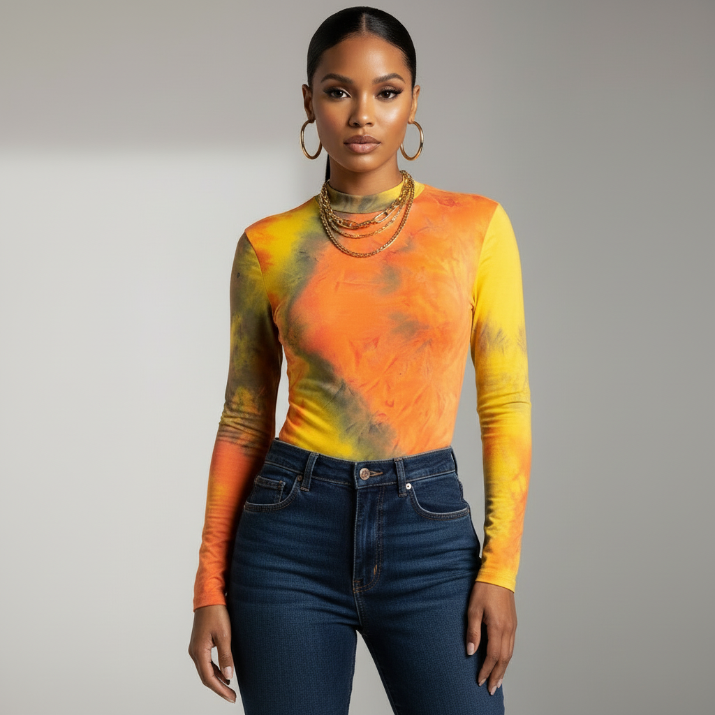 Galaxy Tie Dye Bodysuit - Orange