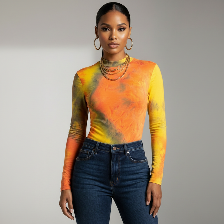 Galaxy Tie Dye Bodysuit - Orange