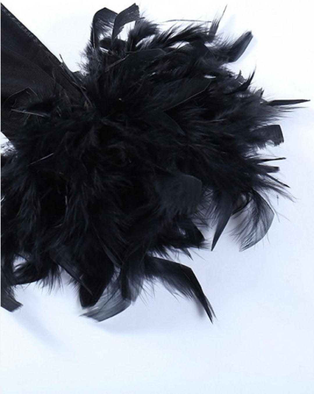 Act Bad Black Mesh & Feather Dress - 7Kouture
