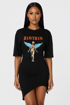 Irregular Tank Bodycon Dress, black
