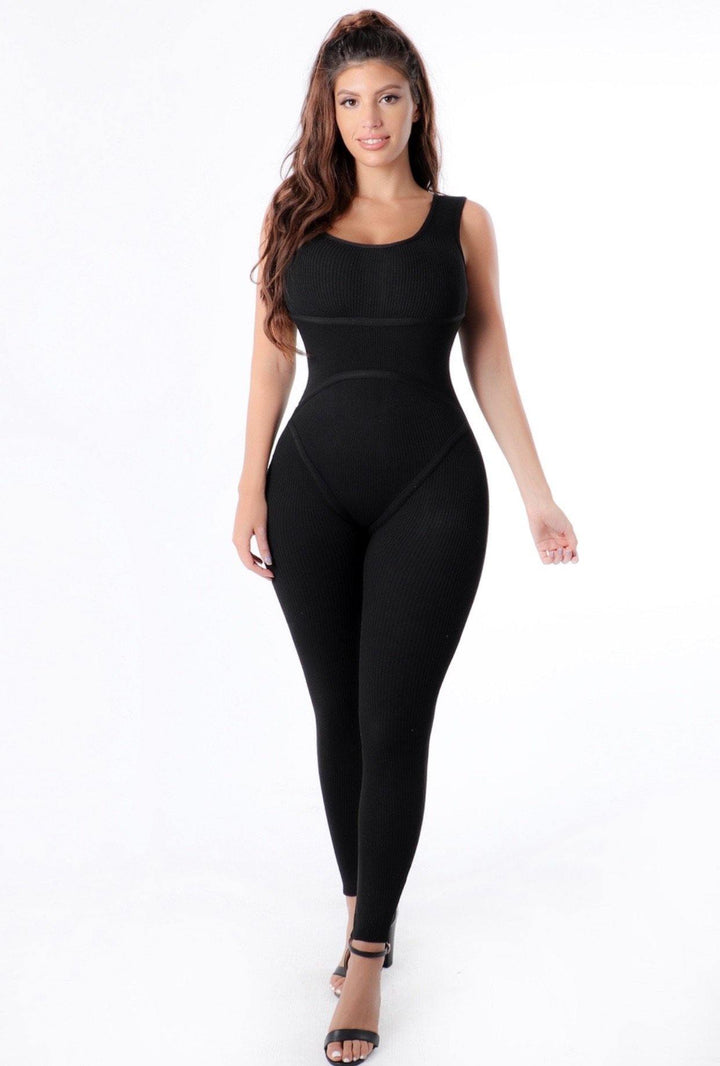 Body Contour Ribbed Jumpsuit - 7Kouture