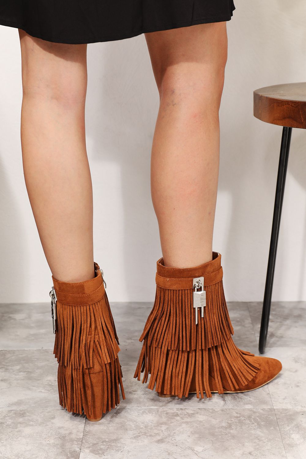 Women's Tassel Wedge Heel Ankle Booties