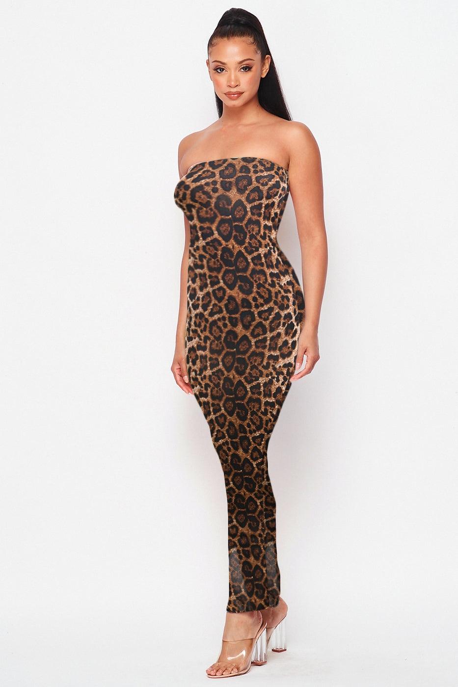 Leopard print maxi dress - 7Kouture