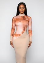 Like Honey Maxi Bodycon Dress - Apricot