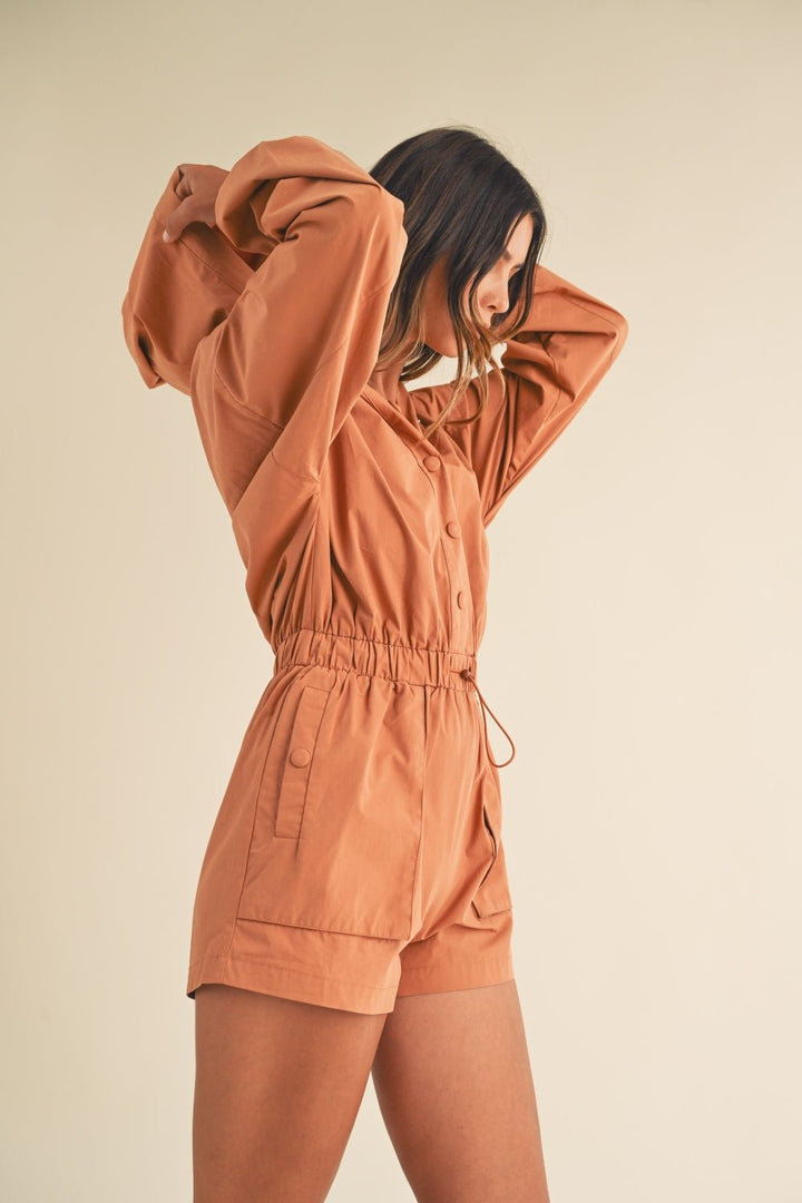 Long Sleeve Hooded Romper