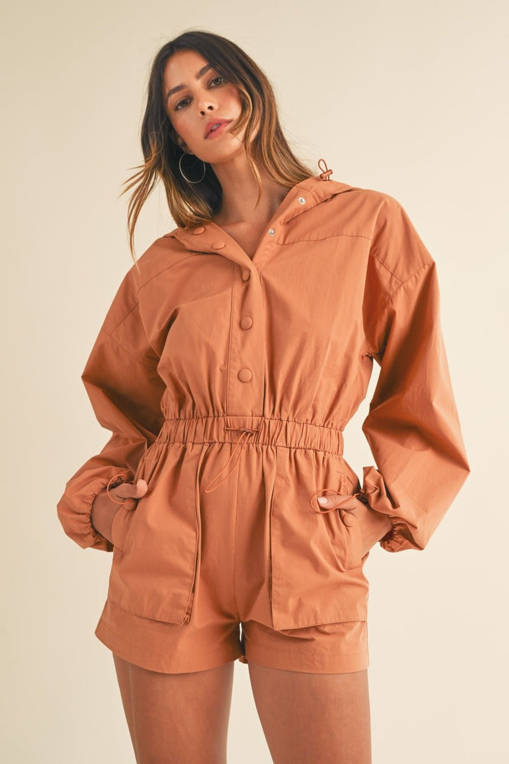 Long Sleeve Hooded Romper