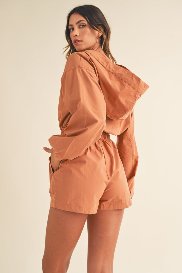 Long Sleeve Hooded Romper